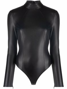 Wolford Bodysuit, Techwear Fashion, Leather Bodysuit, Latex Leggings, Body Suit Outfits, Amina Muaddi, Black Vegan, Animal Welfare, Black Bodysuit