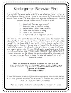 a printable children's behavior plan with instructions to help them learn how to use it