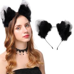 PRICES MAY VARY. Black cat ears made of soft faux fur and lightweight hair hoop,it won't add any burden to your head and mess up your hairstyle.Can be used as cat ears or dog ears accessory Cosplay accessories size is shown in the figure,fits most of women, easy to create and decorate various hairstyles by your imagination Cat ears headwear with mix color,looking lovely and adorable,bring you a gorgeous image and charming focus Cute hair accessory perfect for cosplay,masquerade,party,Carnival,sc Cat Ear Headband, Dog Ears, Cat Ears Headband, Cosplay Accessories, Ear Hair, Hair Hoop, Ears Headband, Cat Ear, Masquerade Party