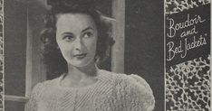 an old photo of a woman wearing a sweater