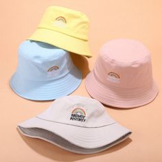 Cute Bucket Hats, Fishers Hat, Unisex Christmas Gifts, Rainbow Hats, Embroidered Bucket Hat, Radiate Positivity, Hat Embroidery, Fisherman Hat