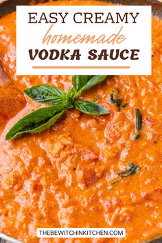 an easy creamy homemade vodka sauce in a pan