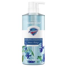 Safeguard's Ocean Breeze Hand Wash provides a burst of refreshing floral watery scent that's sure to sweep you off to the nearest coast to feel the cool, refreshing breeze off the ocean. hand wash is made with a Natural Moisturizing Factor that helps maintain skin's protective barrier. It doesn't just wash away 99% of bacteria* - It balances skin's pH & helps retain moisture**, enabling skin to be the first line of defense against bacteria. This Micellar Deep Cleansing formula is Liquid Hand Soap, Soap Pump, Deep Clean, Ocean Breeze, Clean Hands, Bar Drinks, Deep Cleansing, Medical Supplies, Skin Health