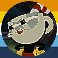 a cartoon character with glasses and a striped shirt is in the middle of a circle