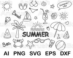 an image of summer svg eps dxf files for use in crafts and scrapping