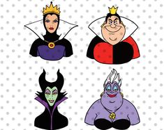 the evil queen, maleficent, prince and villain from disney's animated movie