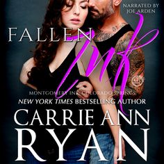 the cover of fallen love by carineann ryan, featuring an image of a man and woman