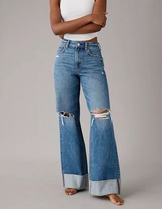 #jeans #trendy Western Outfits, Western Style, Look Cool, Cute Casual Outfits, Ripped Jean, Ripped Jeans, The Professional, Everyday Outfits, Western Fashion