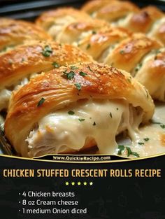 The Pionner Woman- Ree Drummond | Chicken Stuffed Crescent Rolls Recipe  | Facebook Chicken Stuffed Crescent Rolls, Stuffed Crescent Rolls, Crescent Rolls Recipe, Chicken Crescent Rolls, Chicken Crescent, Chicken Shredded, Crescent Recipes, Chicken Stuffed, Crescent Roll Recipes