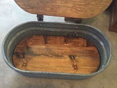 an old wooden chair with metal rims