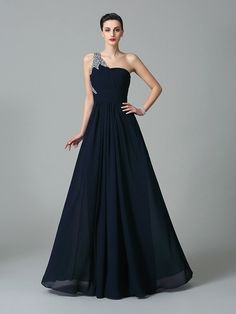 A-Line/Princess One-Shoulder Rhinestone Sleeveless Long Chiffon Dresses Sleeveless One Shoulder Bridesmaid Dress For Prom Season, Embellished Sleeveless One Shoulder Prom Dress, Sleeveless Chiffon One Shoulder Evening Dress, Elegant One Shoulder Sleeveless Chiffon Dress, Elegant One-shoulder Sleeveless Chiffon Dress, Elegant Chiffon One-shoulder Sleeveless Dress, One-shoulder Chiffon Evening Dress For Prom, Elegant Embellished Sleeveless One Shoulder Dress, Elegant Embellished Sleeveless One-shoulder Dress