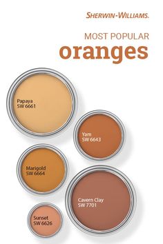 the most popular oranges from sherylin - williams's cosmetics and other brands