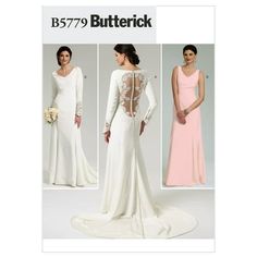 the back of a wedding dress with long sleeves and open back, in two different colors