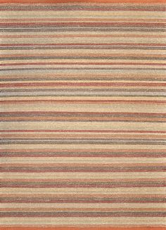 an orange and brown striped rug