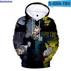 Shigaraki Tomura, Hoodie Material, Branded Sweatshirts, Pullover Jacket, Casual Sweaters, Izuku Midoriya, Print Pullover, Casual Hoodie, My Hero