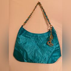 Bebe Neon Blue Aquamarine Color Nylon Bag With With Gold Tone Accent Charms. New With Tags. Summer Nylon Shoulder Bag In Blue, Summer Blue Nylon Shoulder Bag, Black Mini Bag, Prom Purse, Aquamarine Color, White Shoulder Bag, Aquamarine Colour, Pink Handbags, Aquamarine Blue