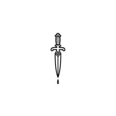 Simple Dagger Tattoo, Fun Tattoo, Stick Poke Tattoo, Knife Tattoo, Hawaiian Tattoo, Doodle Tattoo, Dagger Tattoo, Poke Tattoo, Tattoo Stencil