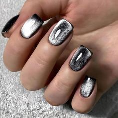 19 Stunning Black Winter Nails 2024-2025 Designs: with Snowflake, Matte, Acrylic, Short, Oval, Almond, Stiletto Ideas Ongles Bling Bling, Cover Nails, Milky Nails, Nagel Tips, Manicure Diy, Nail Art Set, Cat Eye Nails, Square Head, Nail Forms