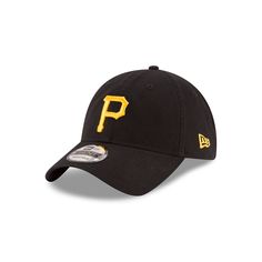 The Pittsburgh Pirates Core Classic 9TWENTY Adjustable Cap features an embroidered Pirates logo at the front panels with a woven tab displaying the team logo on a D-Ring closure at the rear. Sports Logo Baseball Cap, Fan Merchandise Baseball Cap With Embroidered Logo, Sports Visor Hat With Logo, Collegiate Baseball Cap With Logo Patch, Baseball Season Cap With Logo Patch For Fans, Baseball Season Fan Merchandise Cap With Logo Patch, Sports Baseball Cap With Logo Curved Visor, Sports Hat With Logo And Curved Visor, Sports Hat With Curved Visor And Logo