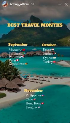 the best travel months in bora bora, french polynes and st lucia island