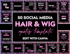 the 50 social media hair and wig quotes template