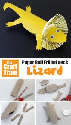 the craft train paper roll frilled neck lizard is an easy and fun project for kids