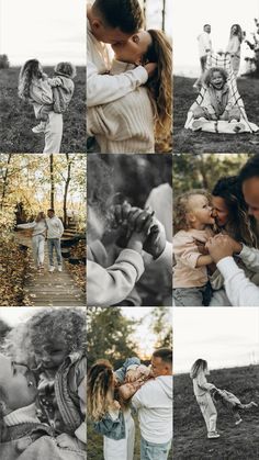 a collage of photos with people in the background and one person holding a baby