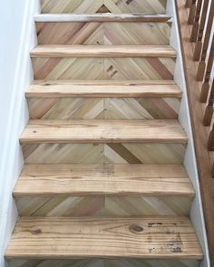 the stairs are made out of wood planks