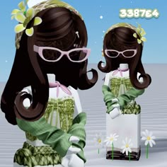 an animated image of two women with glasses