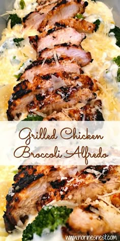 grilled chicken broccoli alfredo with cheese