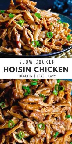 slow cooker hoisin chicken recipe on a plate