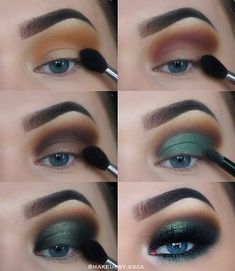 Lys Makeup, Green Eye Makeup, Makeup Tip, Magical Makeup, Hooded Eye Makeup, Green Eye, Makijaż Smokey Eye