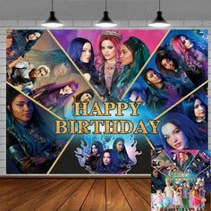 an image of a birthday card with the name happy birthday on it and images of different women