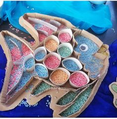 there is a fish made out of rice krispy kreme and other items