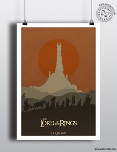 the lord of the rings minimalist movie poster art print by geekstudiz