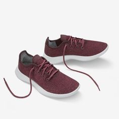 Women's Tree Runners - Hazy Burgundy (Blizzard Sole) Sporty Comfortable Sneakers With Woven Sole, Casual Breathable Sneakers Made Of Recycled Polyester, Casual Breathable Sneakers In Recycled Polyester, Casual Breathable Sneakers With Recycled Polyester, Lightweight Casual Running Shoes With Rubber Sole, Casual Lightweight Running Shoes With Rubber Sole, Comfortable Running Shoes With Textured White Sole, Casual Low-top Sneakers Made Of Recycled Polyester, Casual Low-top Sneakers In Recycled Polyester