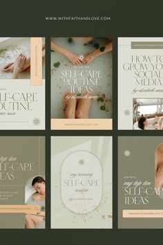 Canva Pinterest Pin Template For Female Wellness Coach and Yoga Instructors |  With Faith and Love Beauty Identity, Female Wellness, Feminine Instagram, Branding Identity Inspiration, 잡지 레이아웃, Wine Logo, Social Templates, Pin Template, Pinterest Design