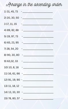 a table with numbers and times for each item in the order to be written on it