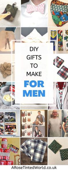 many different pictures with the words diy gifts to make for men