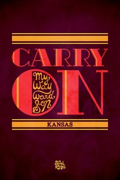 the cover to carry on kansas's album, which features an orange and red design