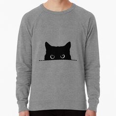 Lightweight and comfy pullovers for men and women. Preshrunk cotton blend french terry ringspun for softness. Range of colors available, with the option to print on front or back. Size range XS-3XL. I love black cats. I love how their eyes shine when they are looking at you. Cat Peeking, I Love Black, Love Black, Black Cats, French Terry, Black Cat, Heather Grey, Cotton Blend, Men And Women