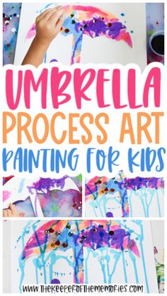 an umbrella process art project for preschoolers