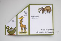 a close up of a card with animals on it