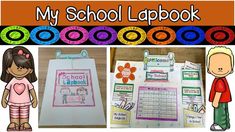 the back to school lapbook is shown with pictures of children and their teacher's name