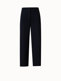 Cropped Wide Leg Pants in Stretch Wool Crêpe - black Wool Crepe, Cropped Wide Leg Pants, Akris Punto, Business Pants, Belted Jacket, Wide Pants, Cropped Sweater, Leg Pants, Wide Leg Pants