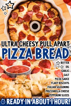 a pizza with pepperoni and cheese is on the cover of an advertise