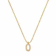 TAI JEWELRY | Pave Initial Ball Chain Necklace | Necklace | Luxury Initial Pendant Necklace With Delicate Chain, Anniversary Necklace With Initial Pendant, Elegant Name Necklace With Chain, Elegant Name Necklace With Chain For Gift, Ball Chain Necklace, Ball Chain, Gold Vermeil, Initials, Layering