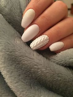 Cute Nail Colors, Sweater Nails, Blue Nail, White Nail, Winter Nail Designs, Popular Nails, Kandy, Xmas Nails