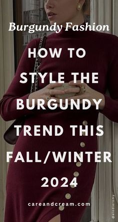 Embrace the fall winter burgundy trend 2024 with our top picks and stylish burgundy outfits for women. Find unique ideas for trendy fall outfits and discover how to rock the burgundy fashion this autumn/winter. We offer burgundy outfit ideas for fall and winter, including burgundy sweater outfits and burgundy boots outfits. Step into the season in style with our fall winter outfits burgundy suggestions. Fall winter trends. Long Sleeve Dress Outfit Winter, Burgundy Top Outfit Ideas, Burgundy Outfits For Women, Winter Professional Outfits, Burgundy Outfit Ideas, Burgundy Sweater Outfit, Burgundy Boots Outfit, Long Sleeve Dress Outfit, Burgundy Outfits