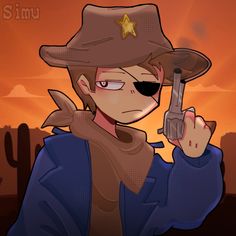 💙 Sheriff Thompson Eddsworld, Sheriff Thompson, Pfp Eddsworld, Eddsworld Wtfuture, Eddsworld Tom, Tom Thomas, Odd Parents, Emoji Art